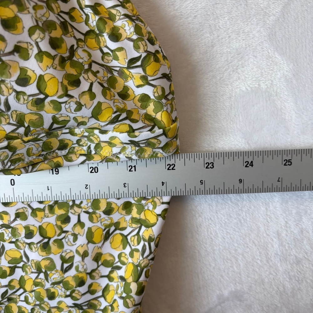 J crew womens Plunge‎ one-piece swimsuit in Liberty Eliza's Yellow size 24 NWT - Picture 4 of 12